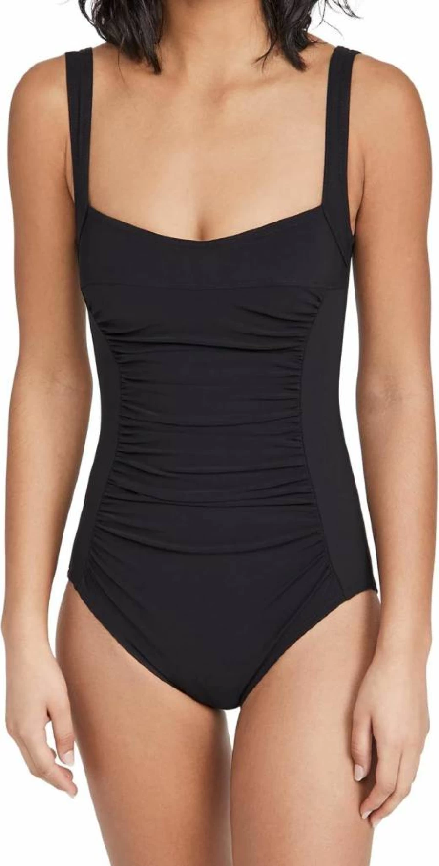 Karla Colletto Women's Square Neck Silent Underwire One Piece Swimsuit - Elegant Comfort & Support