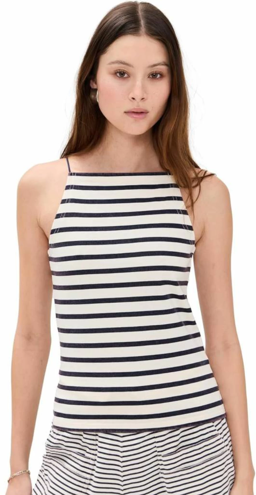 R13 Women's Striped Halter Neck T-Shirt | Casual Fashion Top