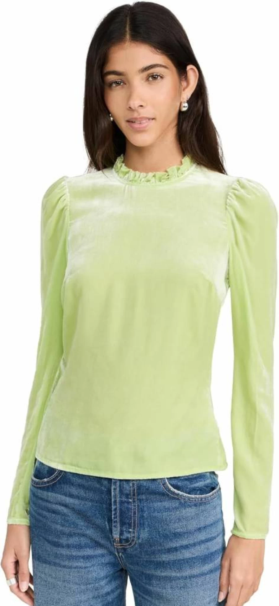 Ulla Johnson Women's Marlene Velvet Blouse | Luxurious Velvet Top for Women | Elegant Fashion Blouse