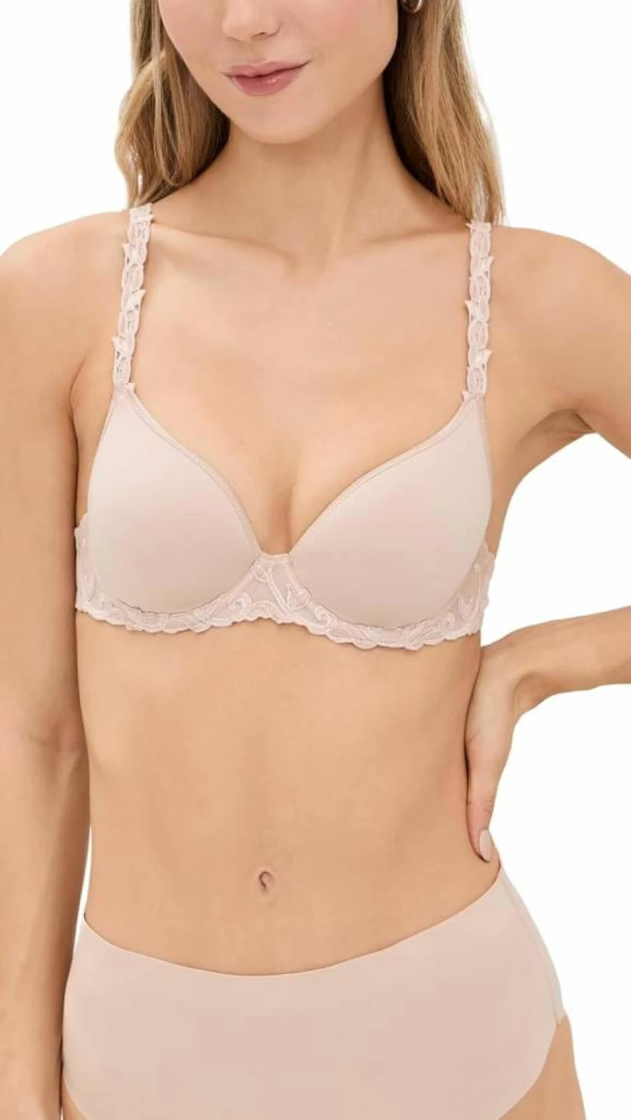 Simone Perele Women's Andora 3D Plunge T-Shirt Bra - Convertible to Classic, Racerback & Halter Styles - Breathable Comfort Fit
