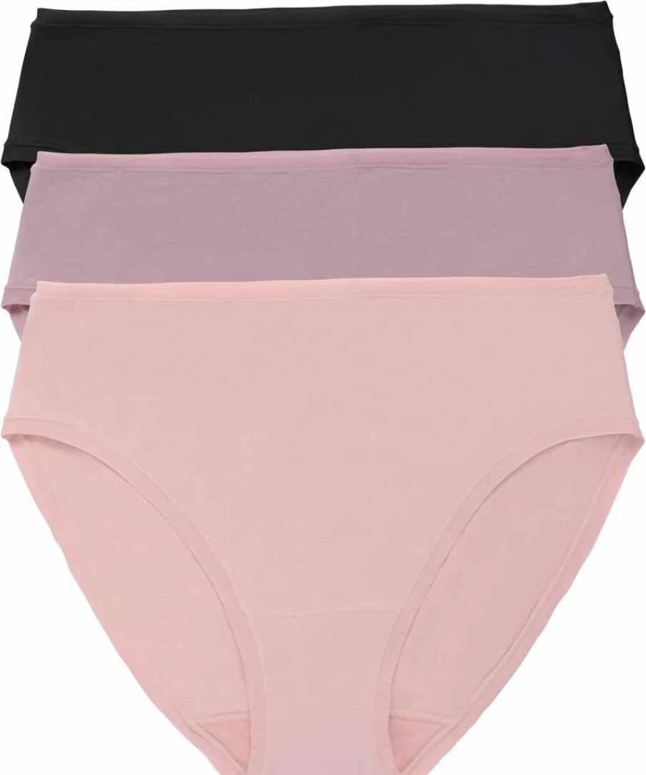 Natori Women's Cotton Bliss Bare Hipster Underwear 3-Pack - Soft Comfortable Breathable Panties
