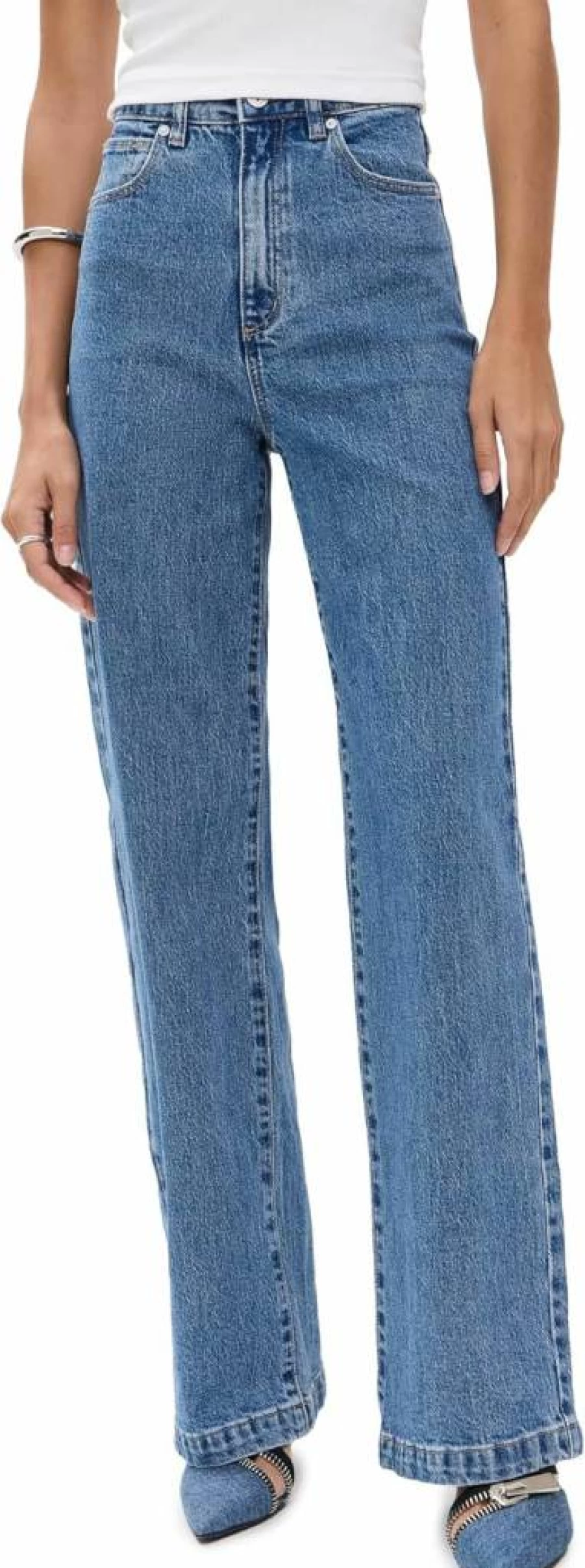 ABRAND Women's High Rise Wide Leg Jeans - 90s Retro Vintage Denim Pants for Women
