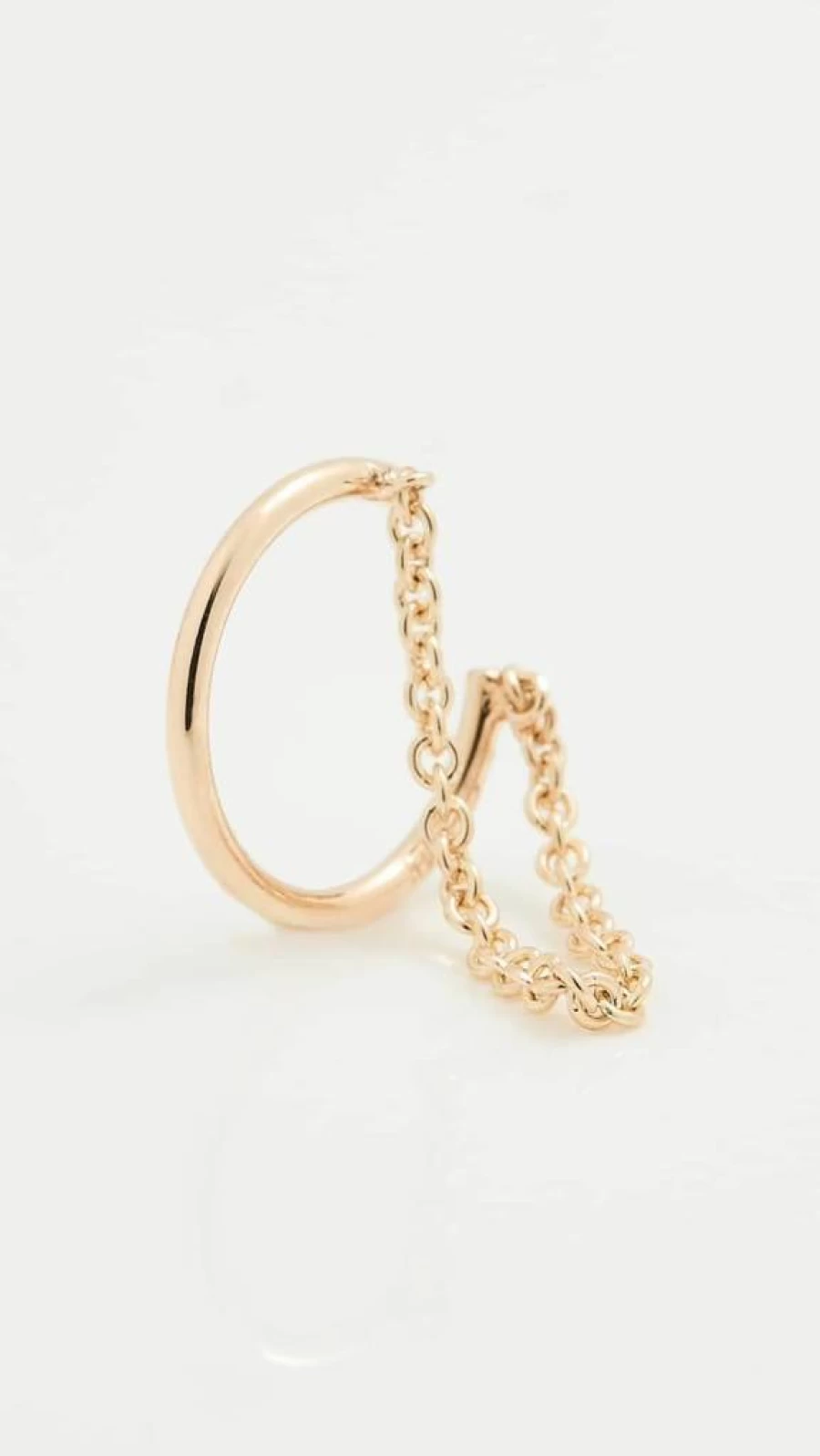 ZOE CHICCO 14K Gold Draped Chain Ear Cuff for Women - Elegant Hoop Ear Cuff Jewelry