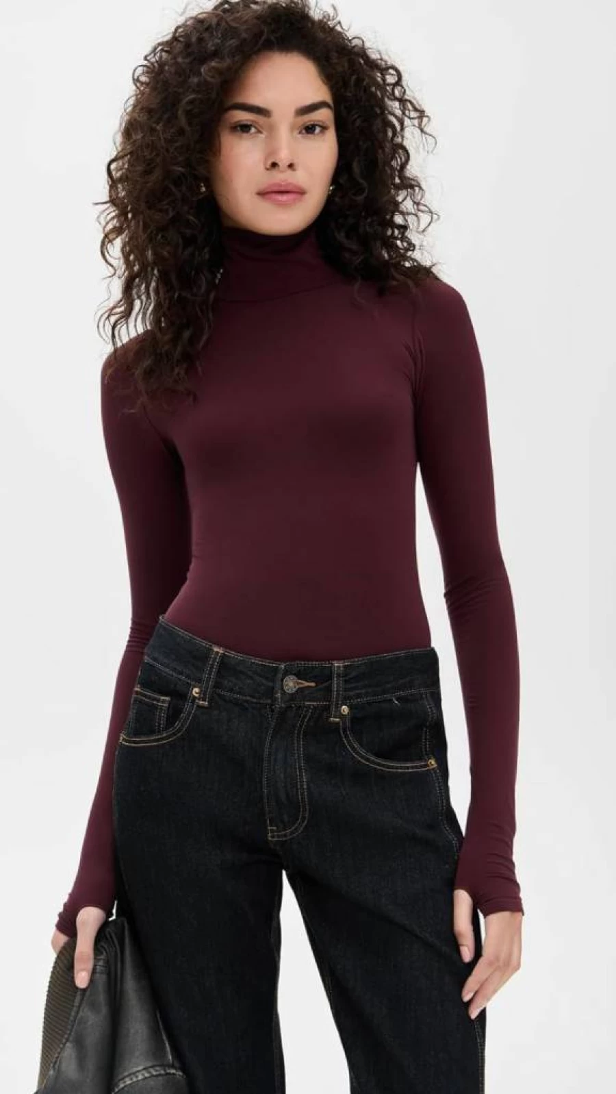 Commando Women's Ballet Turtleneck Bodysuit with Thumbholes - Stretchable Comfort Fit Dancewear
