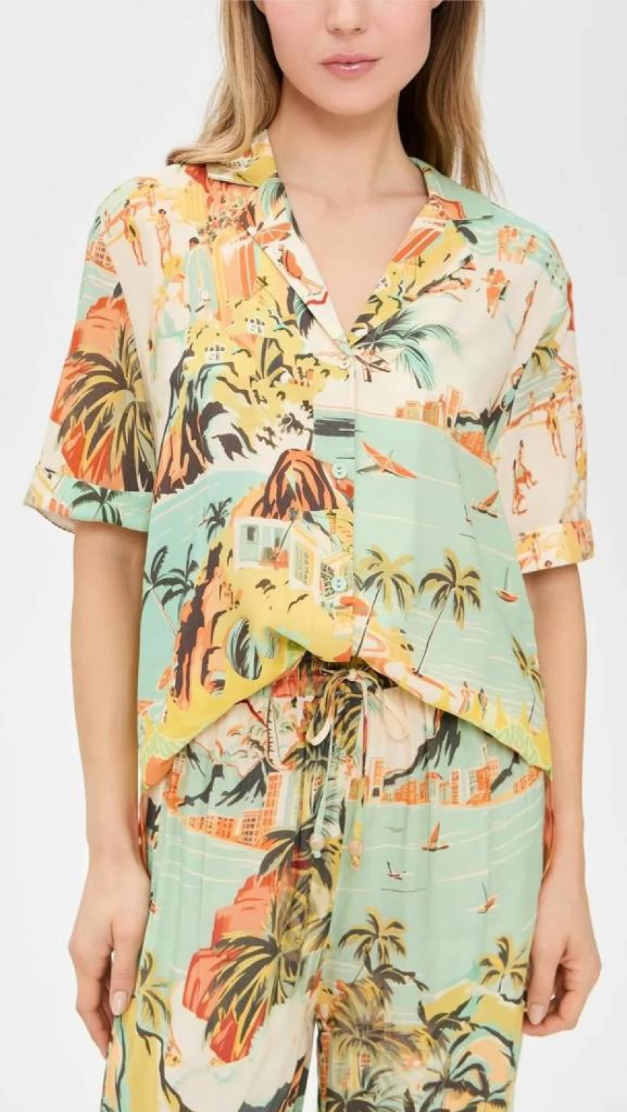 MINKPINK Women's Vacanza Resort Shirt - Stylish Holiday Vacation Top