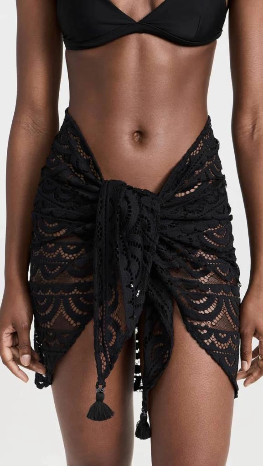 PQ Swim Women's Lace Beach Sarong Cover-Up - Stylish Swimwear Wrap for Vacation