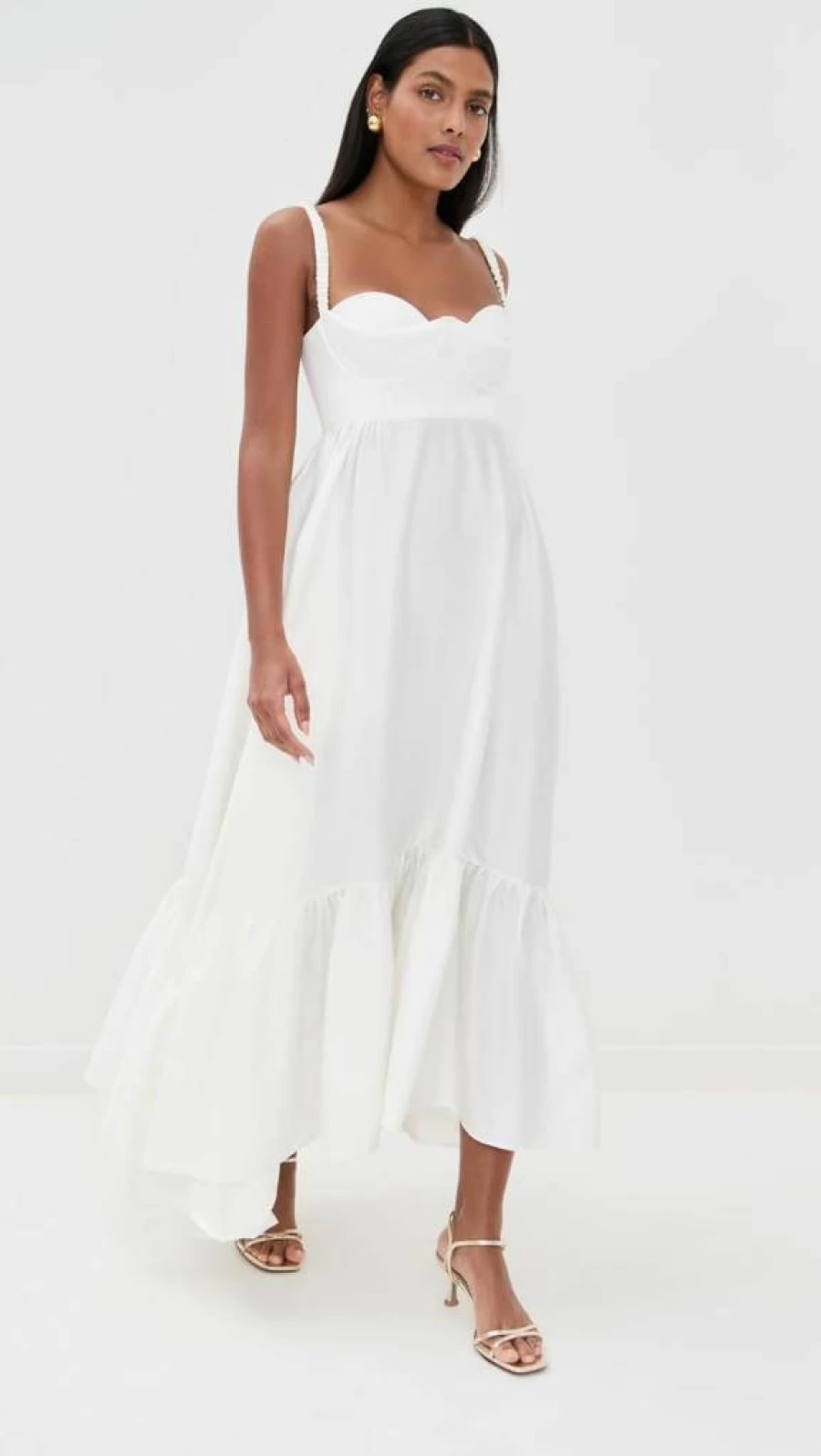 Anna October Women's Elegant Swan Print Maxi Dress - Flowy Long Boho Dress for Summer