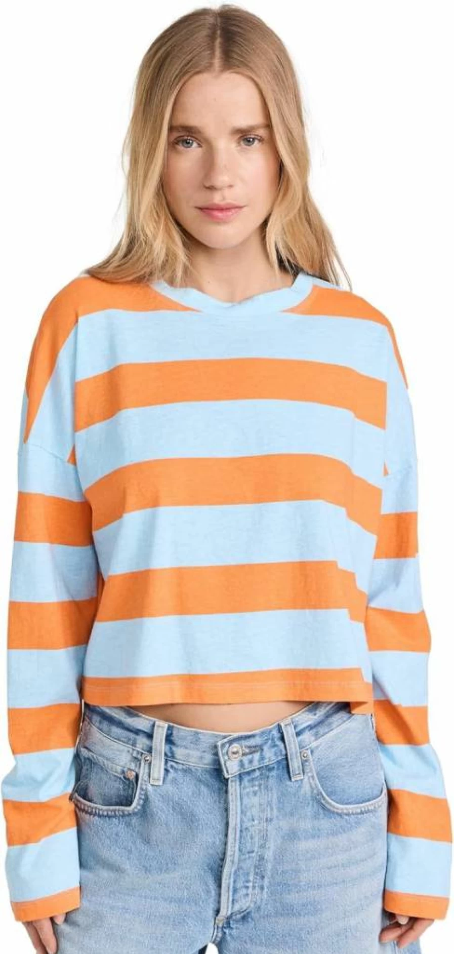 ASKK NY Women's Stylish Printed Cropped Long Sleeve Blouse Tops for Fashion Trends