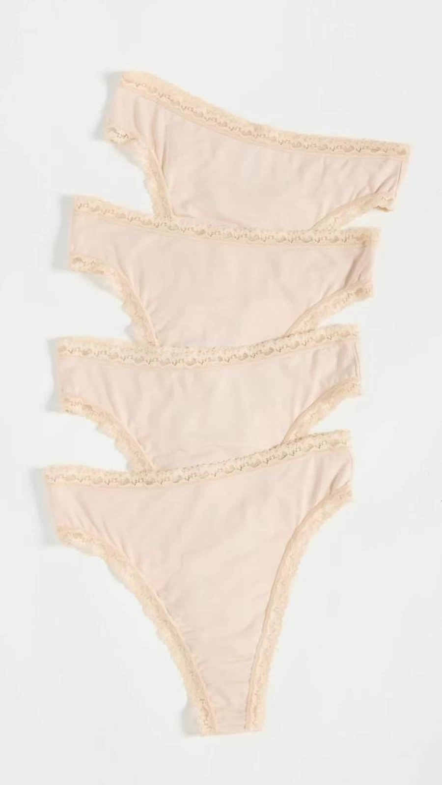 Stripe & Stare Women's High Waisted Thong 4-Pack - Soft Cotton Underwear Multipack