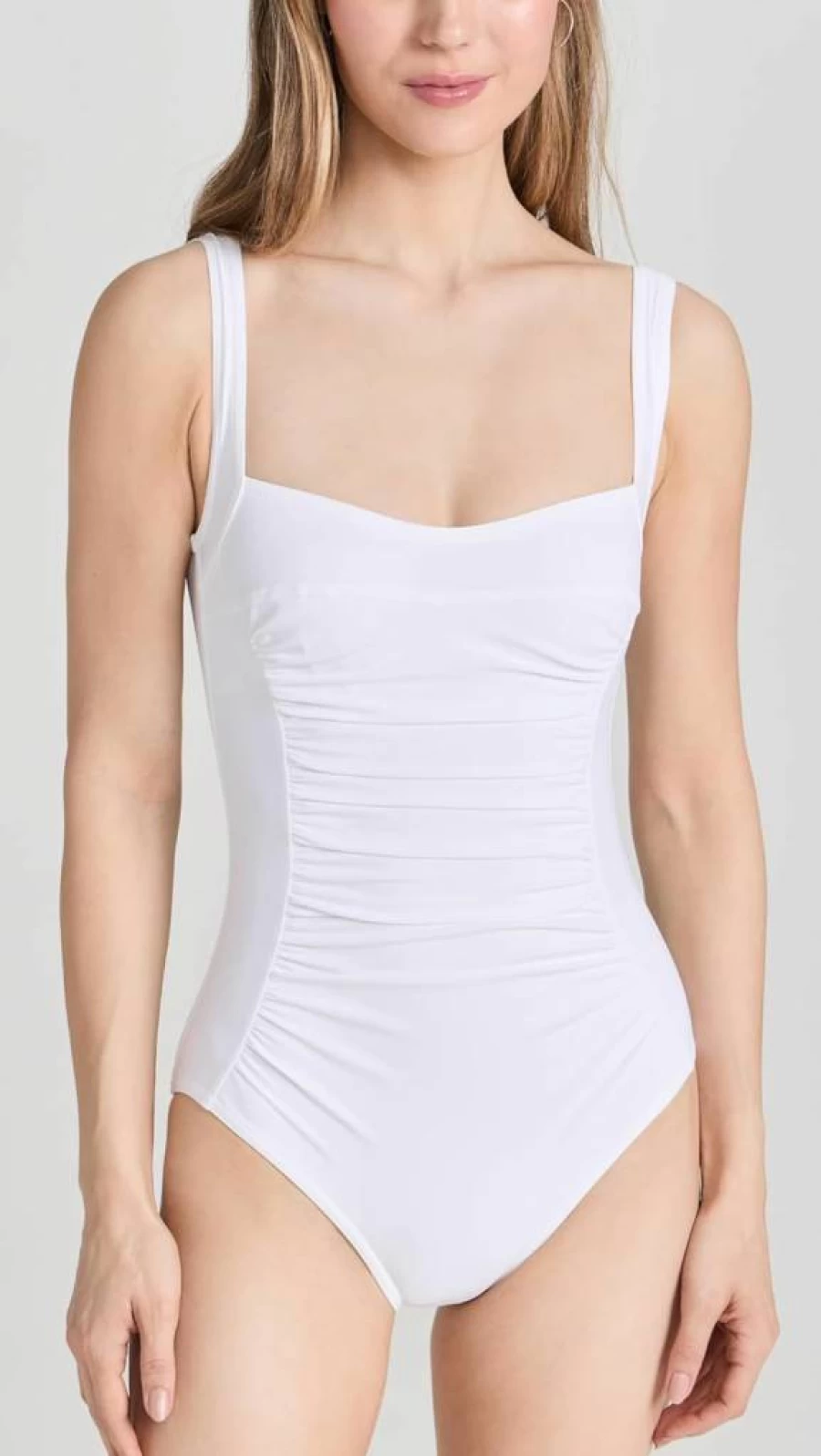 Karla Colletto Women's Square Neck Underwire Swimsuit One Piece High Back Tank