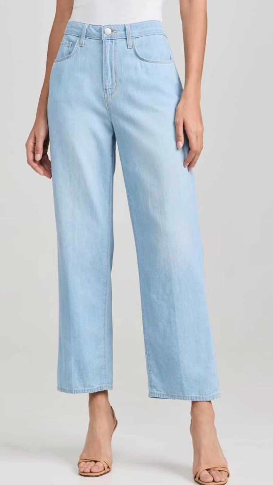 L'AGENCE Women's June High-Rise Crop Stovepipe Jeans | Slim Fit Denim Pants