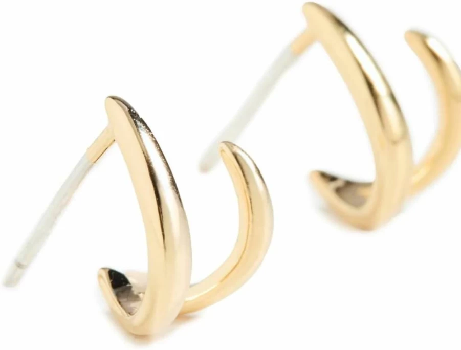 SHASHI Women's Talia Huggie Hoop Earrings - Gold Plated Minimalist Hoops for Everyday Wear