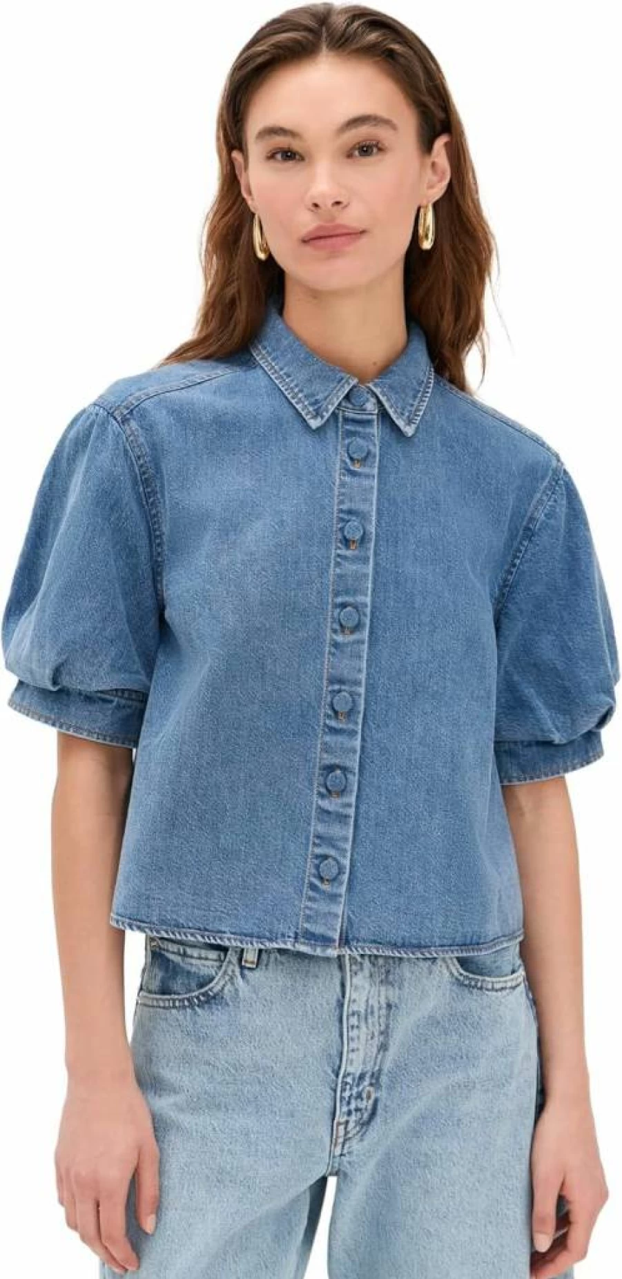 FRAME Women's Billow Sleeve Blouse - Elegant Flowy Shirt for Women