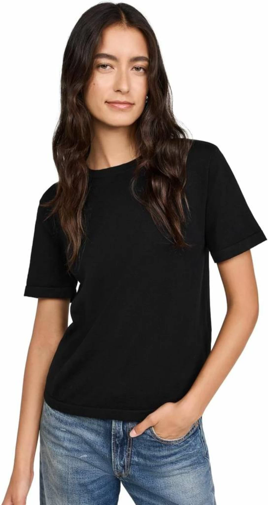 Rails Women's Soft Cotton Cashmere Blend Short Sleeve Crewneck T-Shirt