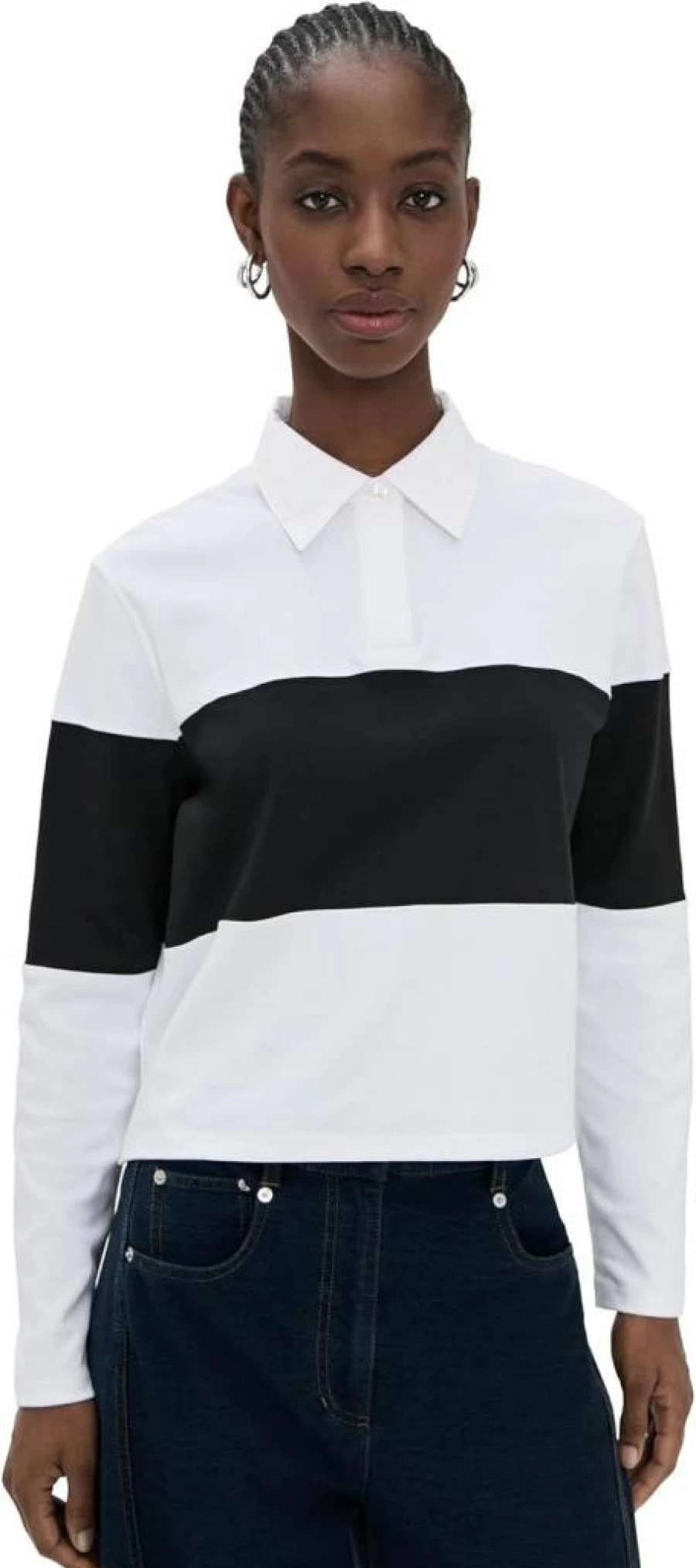 Theory Striped Rugby Crop Top for Women - Classic Casual Tee
