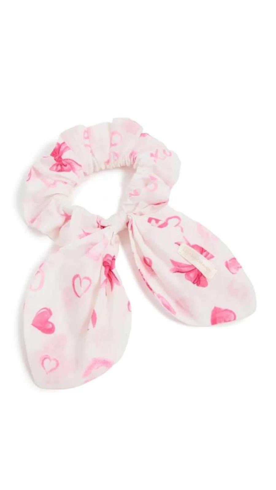 LOVESHACKFANCY Women's Bisous Scrunchie Hair Tie, Floral Print Pink Rosey Dream, One Size Adjustable Hair Accessory