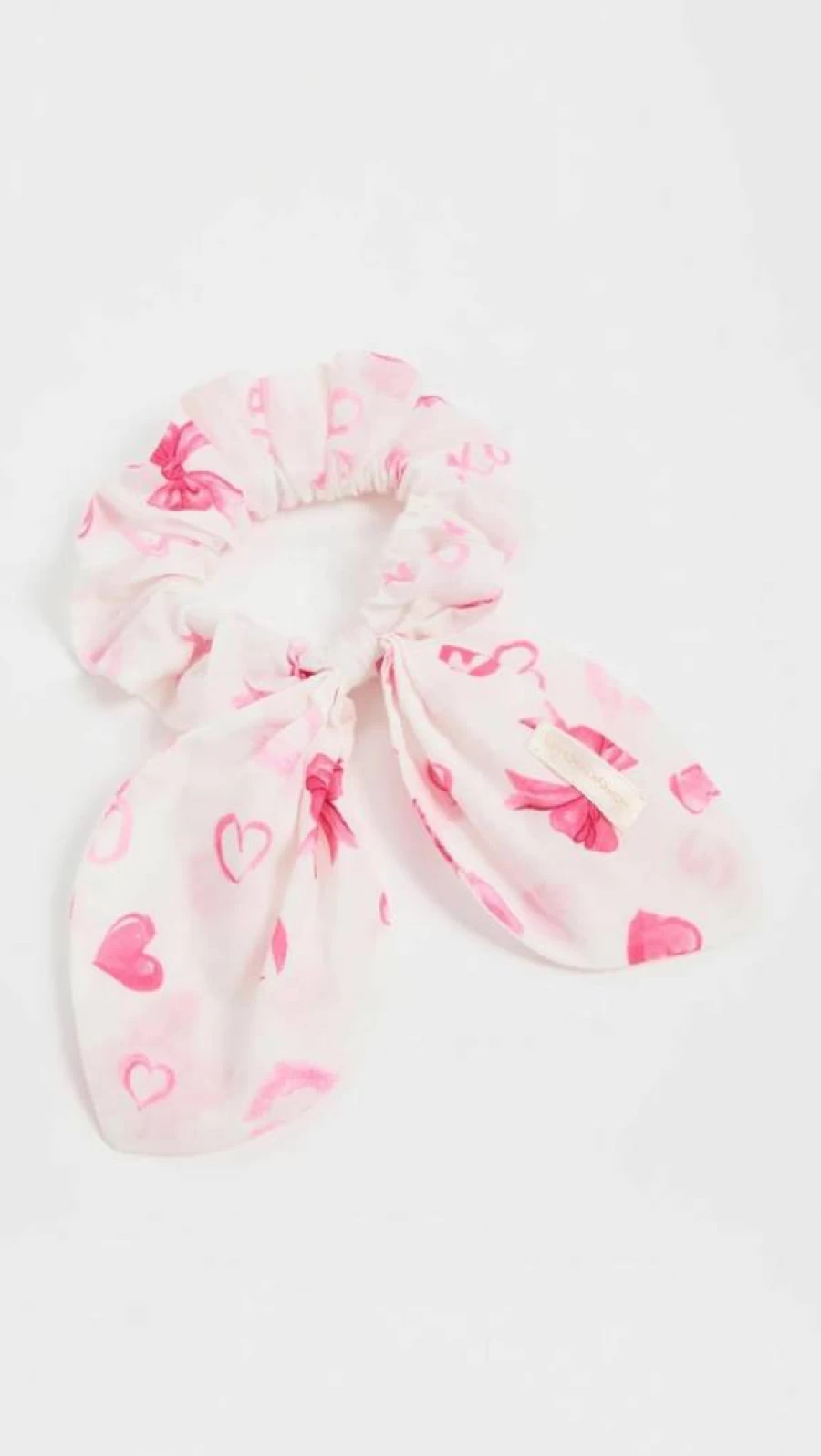LOVESHACKFANCY Women's Bisous Scrunchie Hair Tie, Floral Print Pink Rosey Dream, One Size Adjustable Hair Accessory