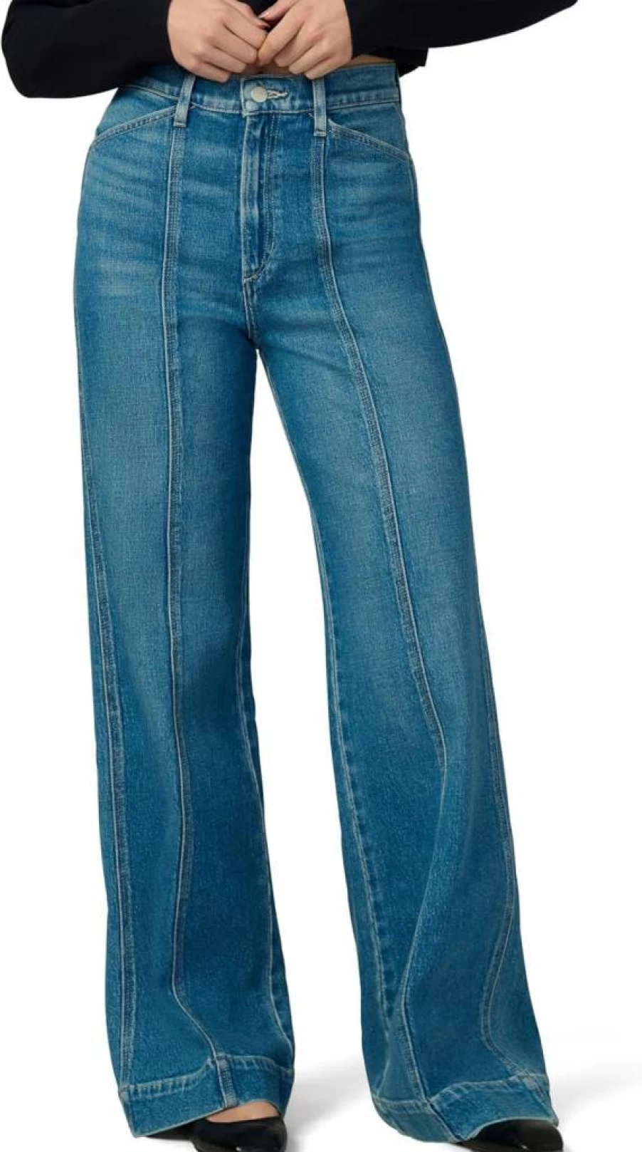 Joe's Women's High Rise Wide Leg Jeans with Front Seam Detail