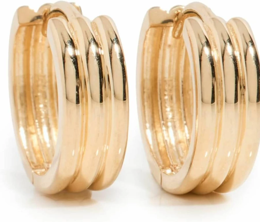 Ariel Gordon 14K Gold Triptych Hoop Earrings for Women - Elegant Triple Hoop Design