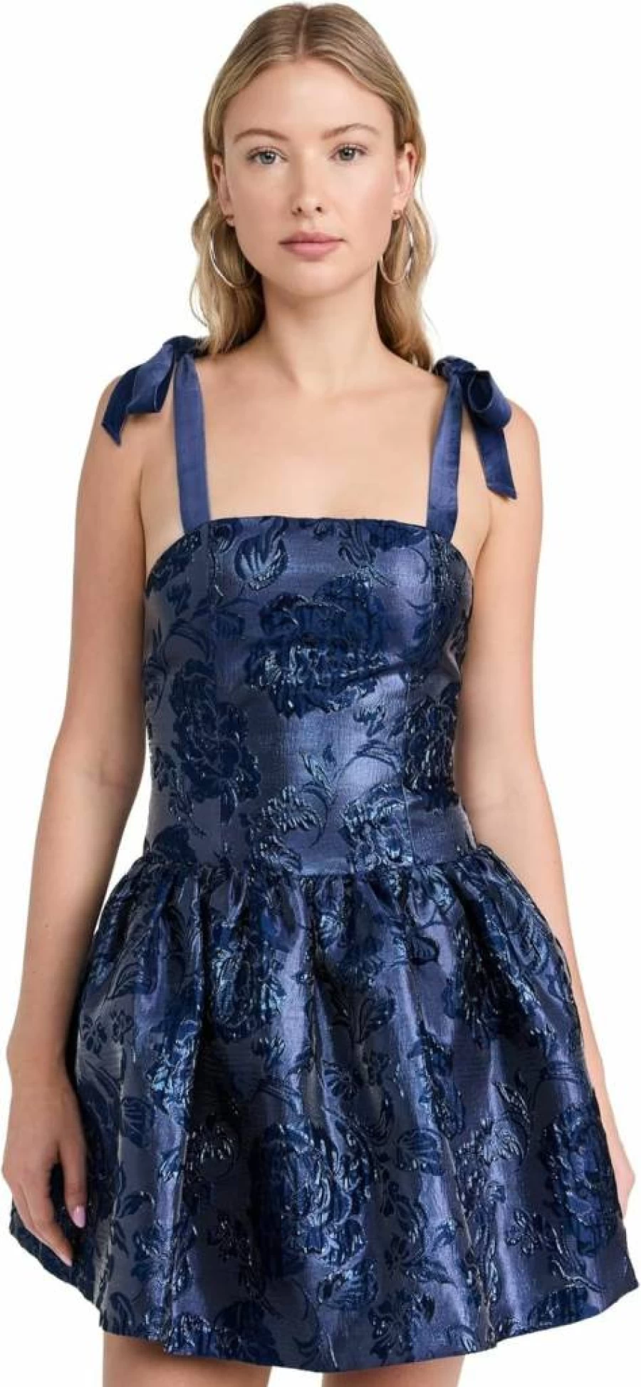 alice + olivia Maryann Tie-Shoulder Drop Waist Floral Mini Dress for Women