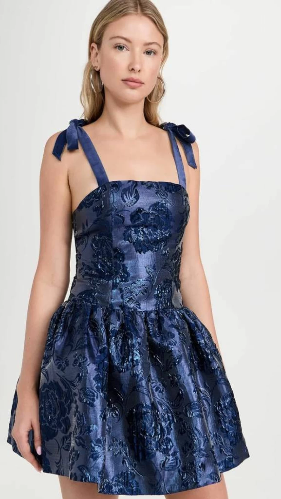 alice + olivia Maryann Tie-Shoulder Drop Waist Floral Mini Dress for Women
