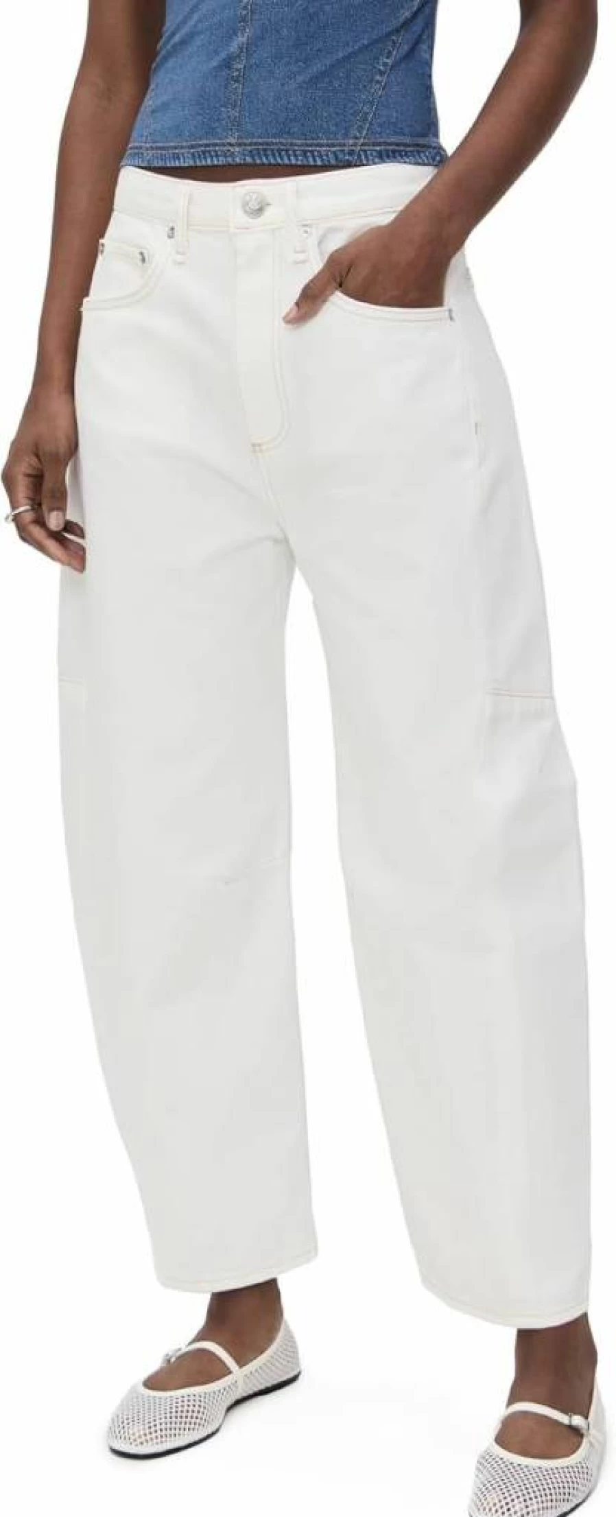 Rag & Bone Women's Charlie High Rise Barrel Leg Jeans - Slimming Stretch Denim for a Flattering Fit