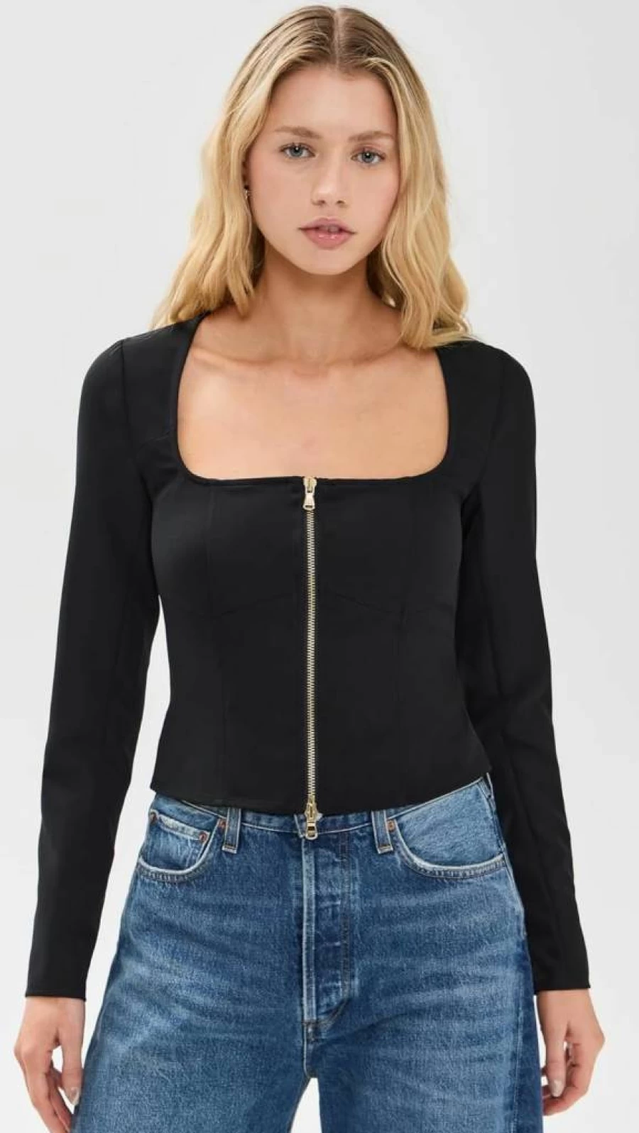 L'AGENCE Women's Ainslee Scoop Neck Top - Stylish Casual Blouse for Women