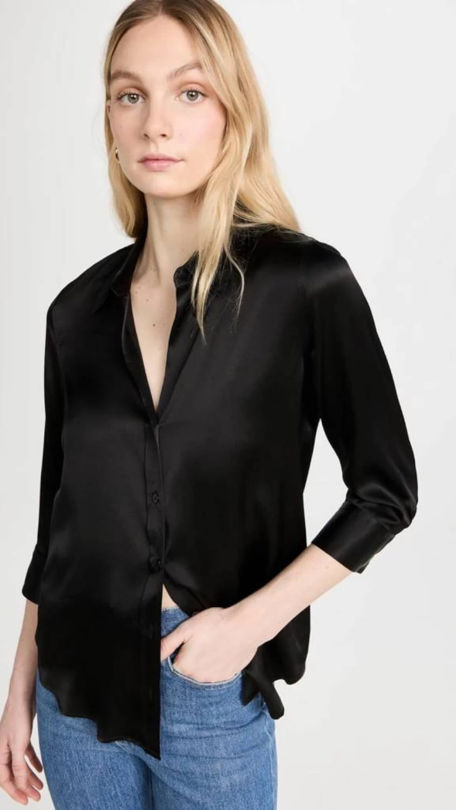 L'AGENCE Women's Dani 3/4 Sleeve Blouse | Stylish Casual Top for Women