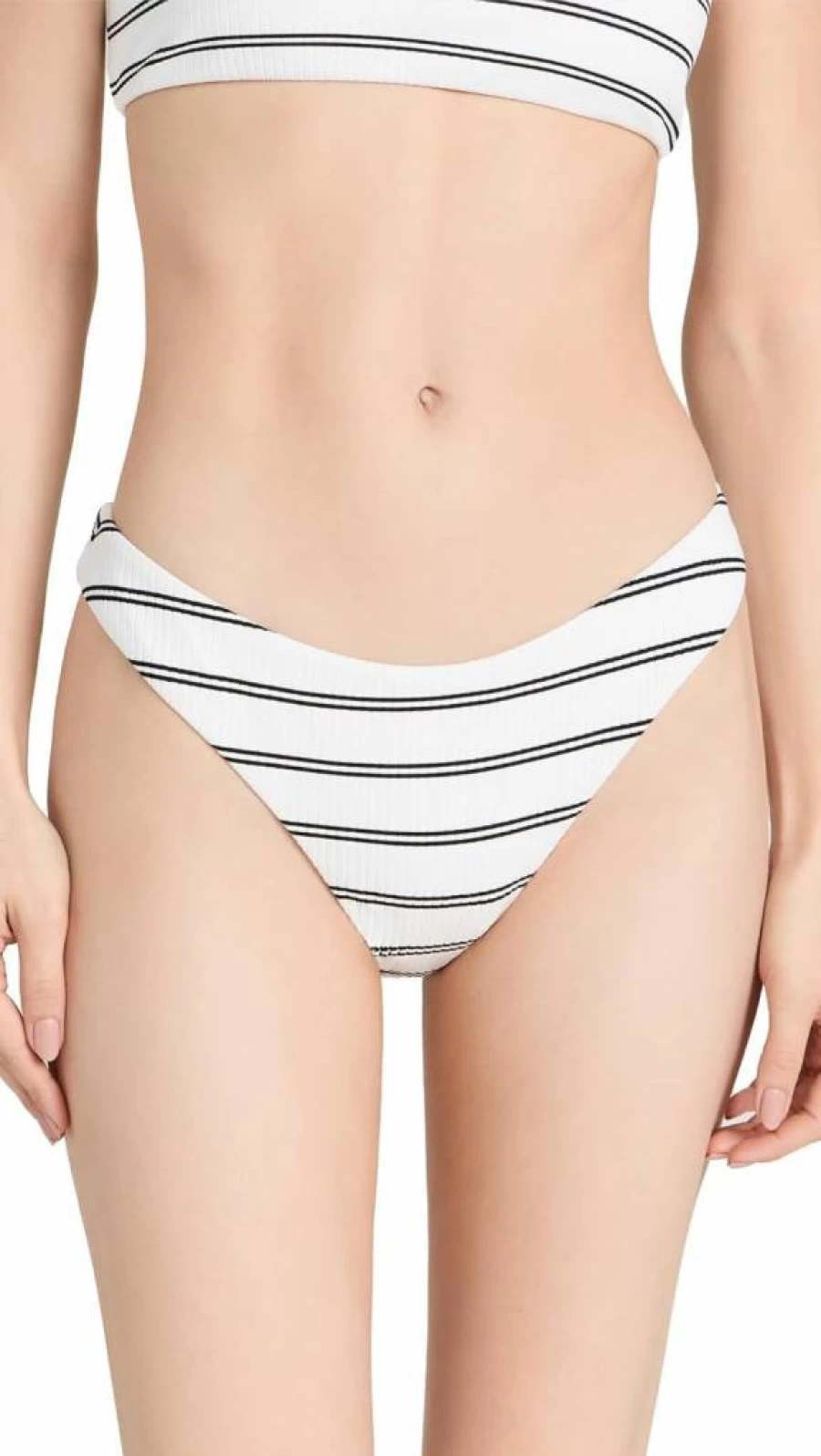 Madewell Women's Striped Rib Bikini Bottoms - High-Waisted Swim Shorts for Women