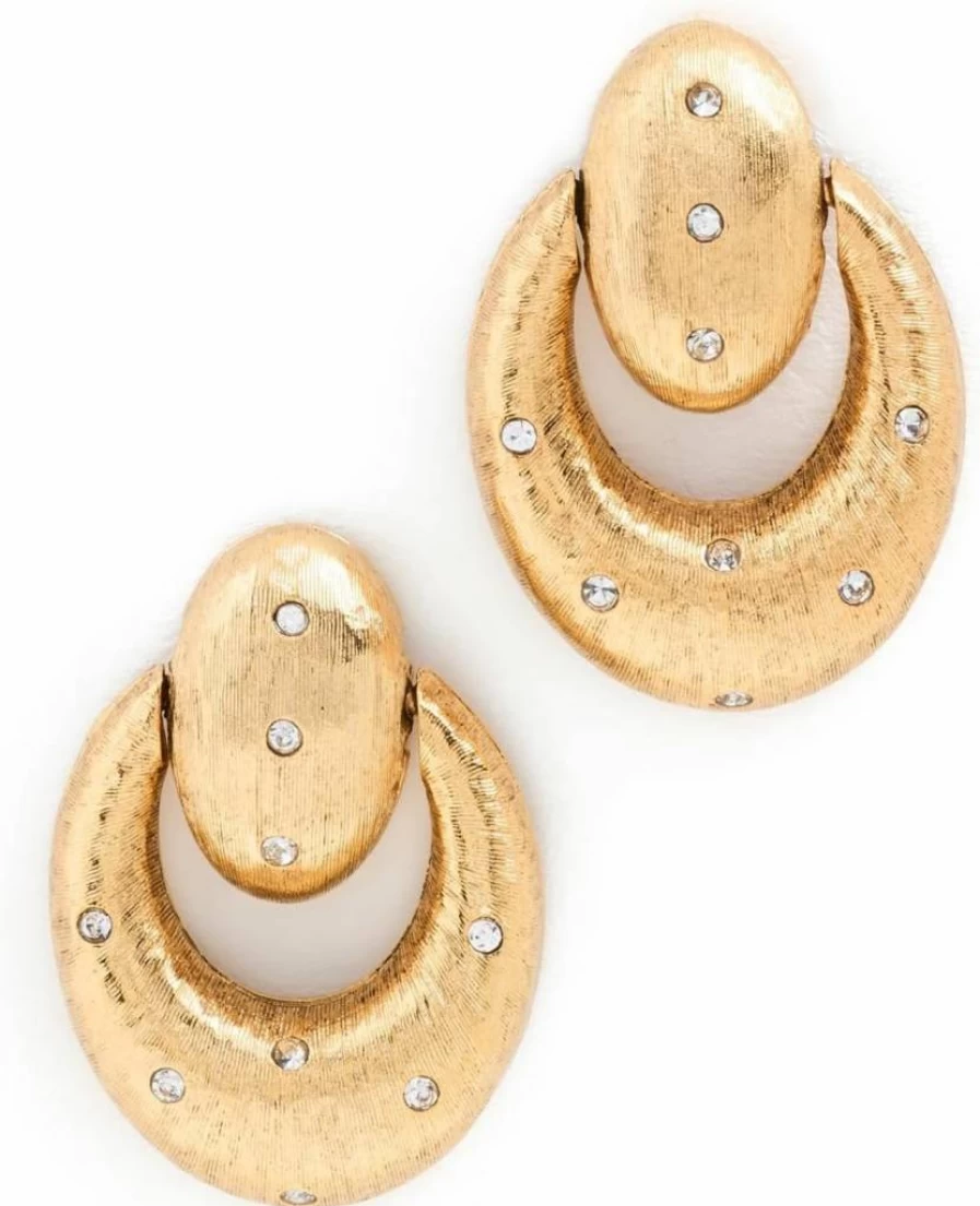 Elizabeth Cole Women's Deasia Elegant Hoop Earrings – Gold-Plated Dangle Earrings for Women