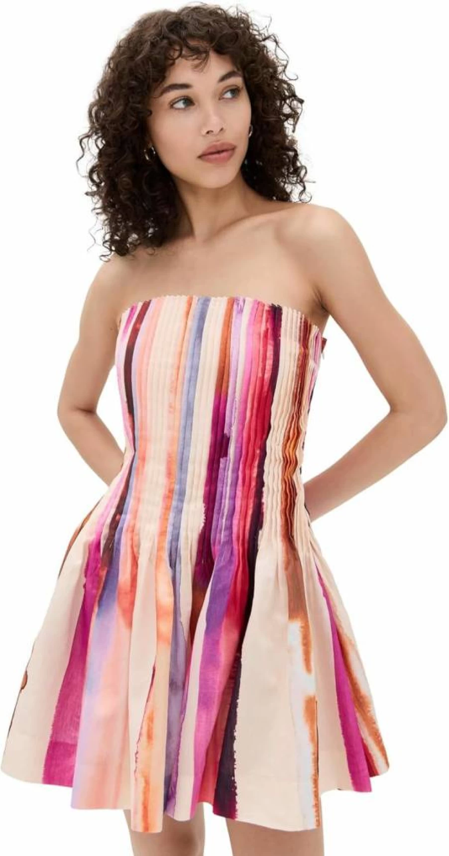 AMUR Women's Gina Pintuck Mini Dress - Elegant Floral Printed Summer Dress