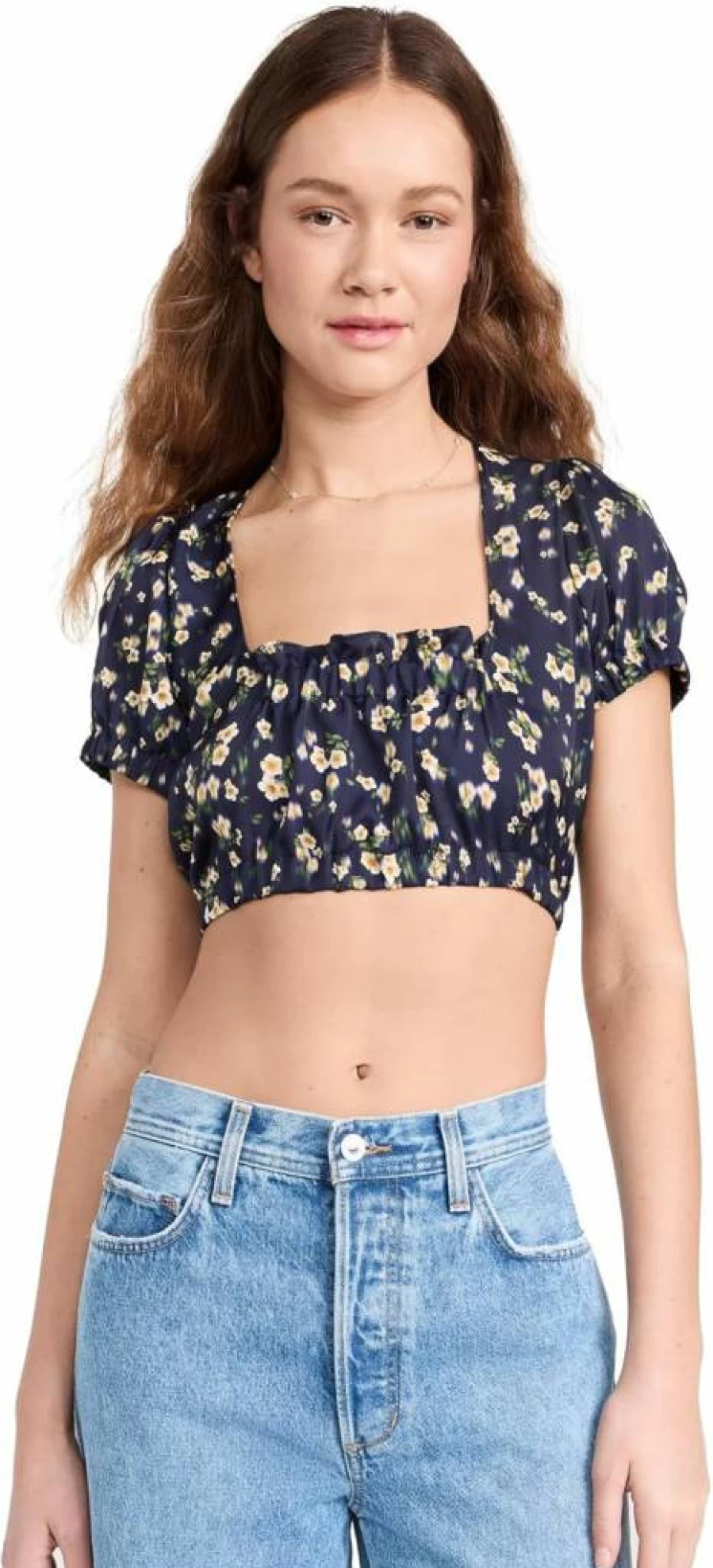 RESA Women's Floral Daisy Print Top - Stylish Casual Blouse for Women