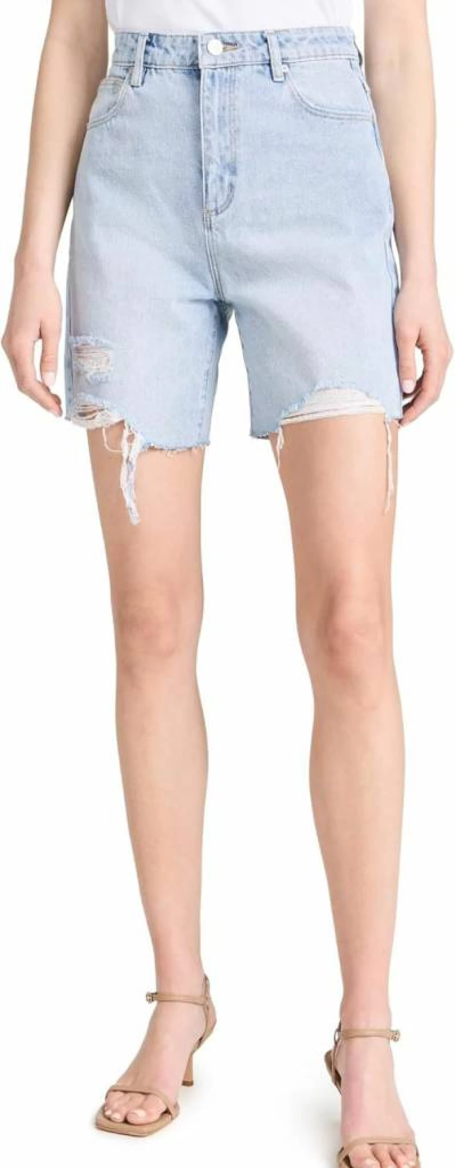 ABRAND Women's High-Waisted Carrie Denim Shorts - Comfortable Stretch Summer Shorts for Women