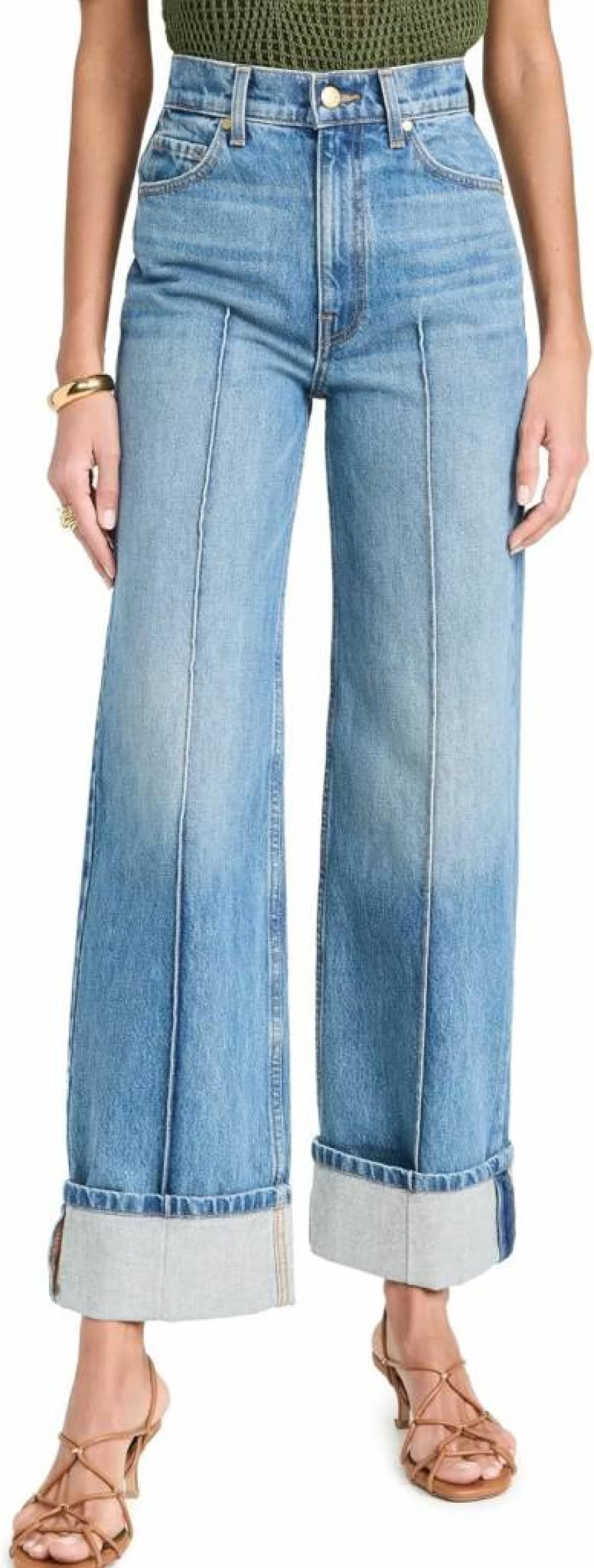 Ulla Johnson Women's Genevieve High-Rise Distressed Denim Jeans