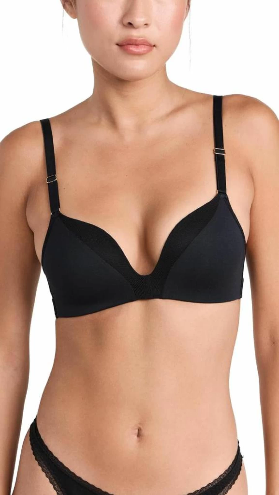 LIVELY Women's Deep V Wireless Bra - Lightly Padded Plunge No Underwire Comfort All-Day Wear