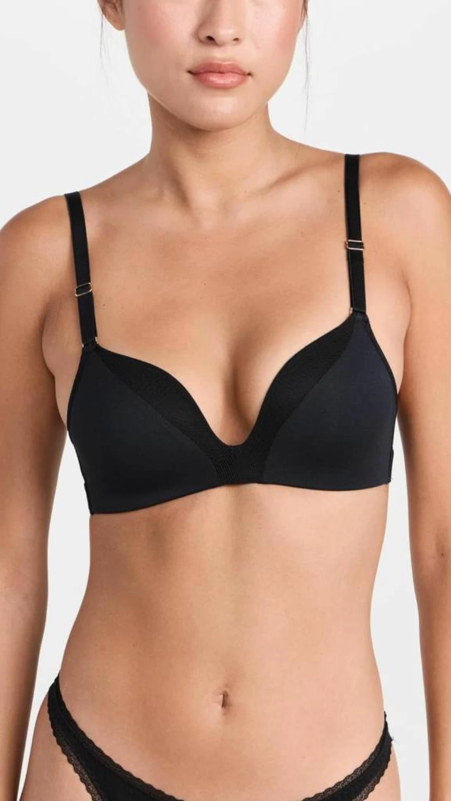 LIVELY Women's Deep V Wireless Bra - Lightly Padded Plunge No Underwire Comfort All-Day Wear