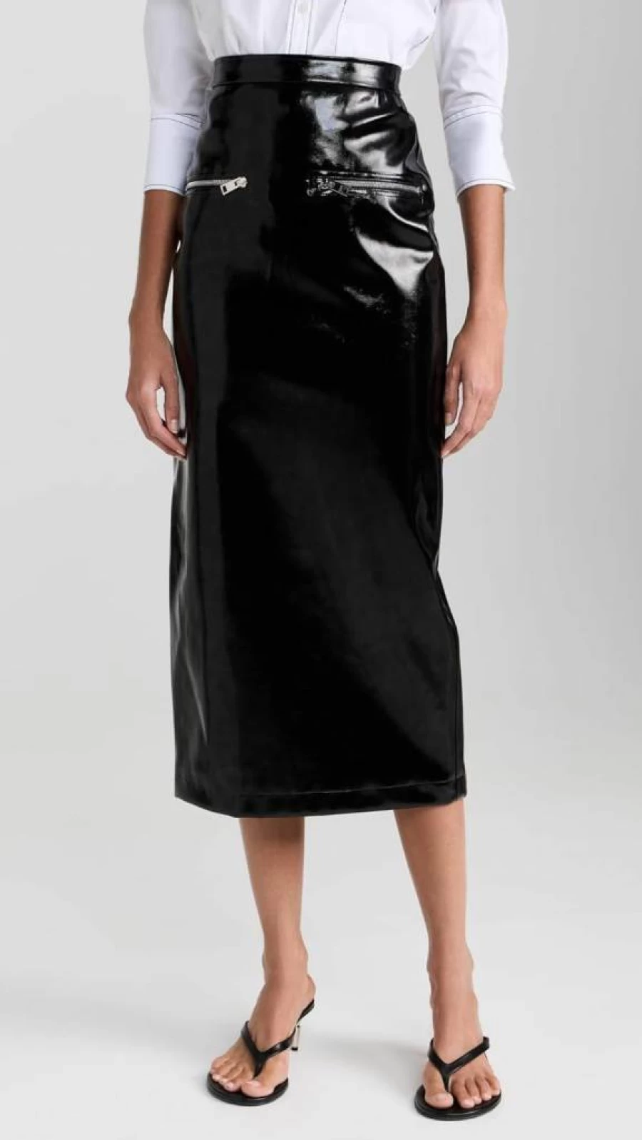 MSGM Women's High-Shine Patent Leather Pencil Skirt - Stylish & Form-Fitting