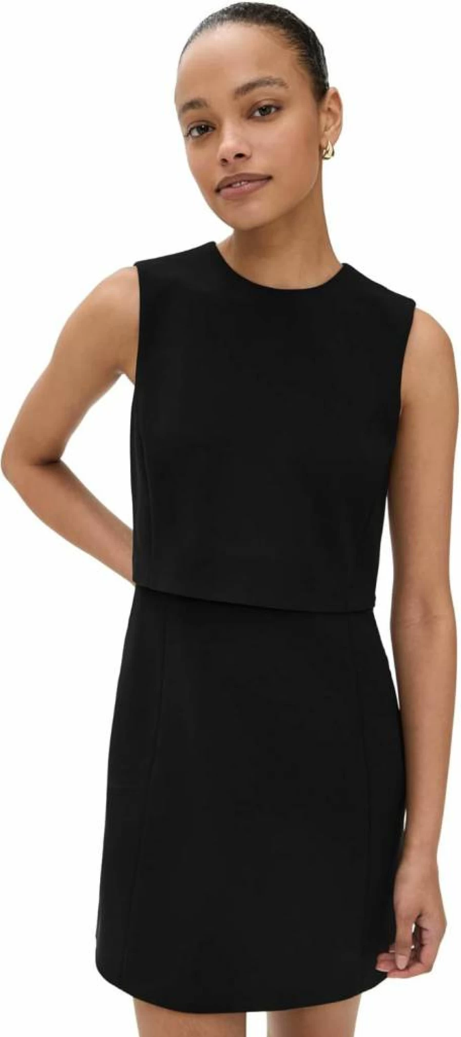 Theory Women's Layered Sculpted Dress - Slim Fit Stretch Office Wear