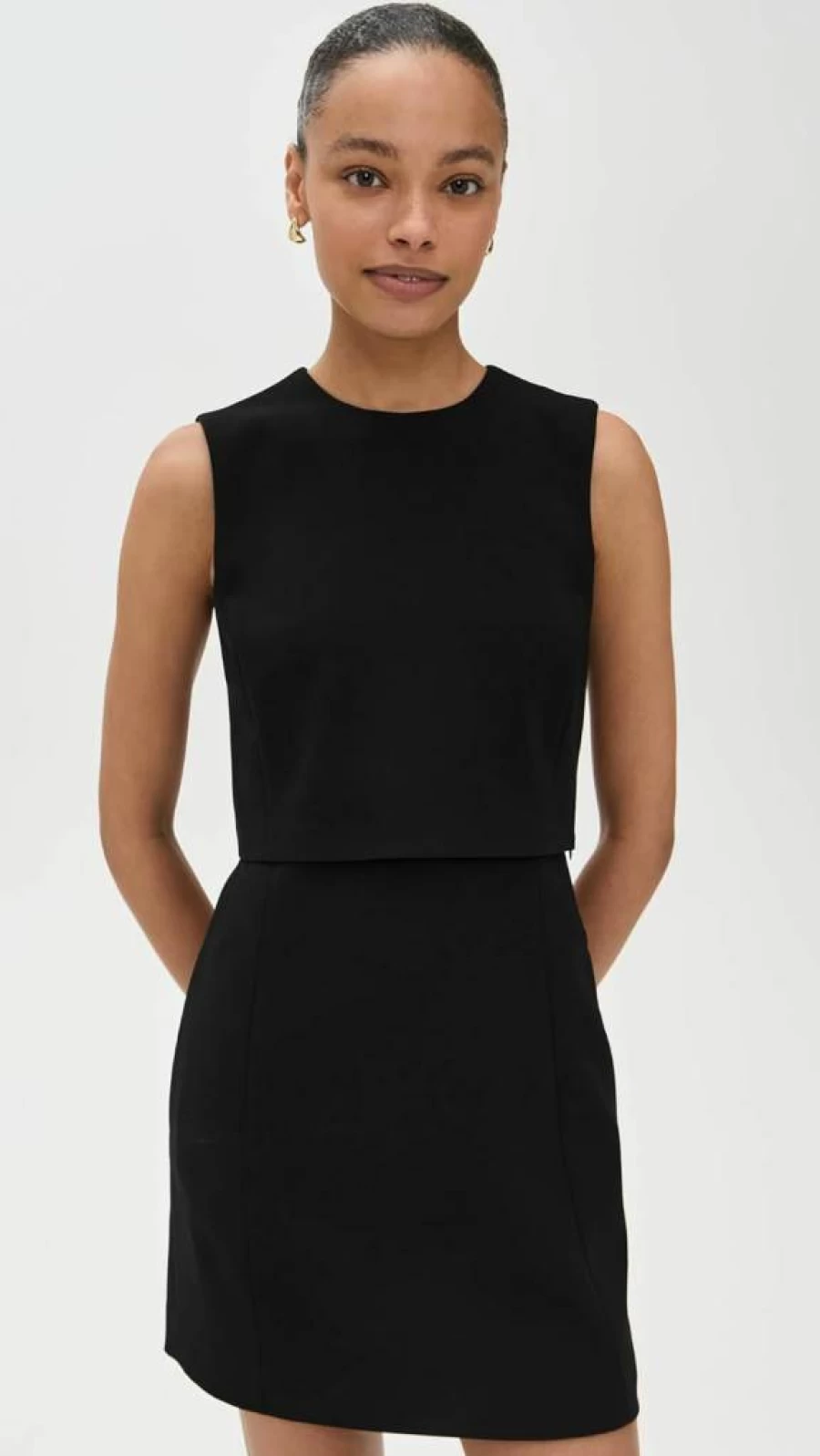 Theory Women's Layered Sculpted Dress - Slim Fit Stretch Office Wear
