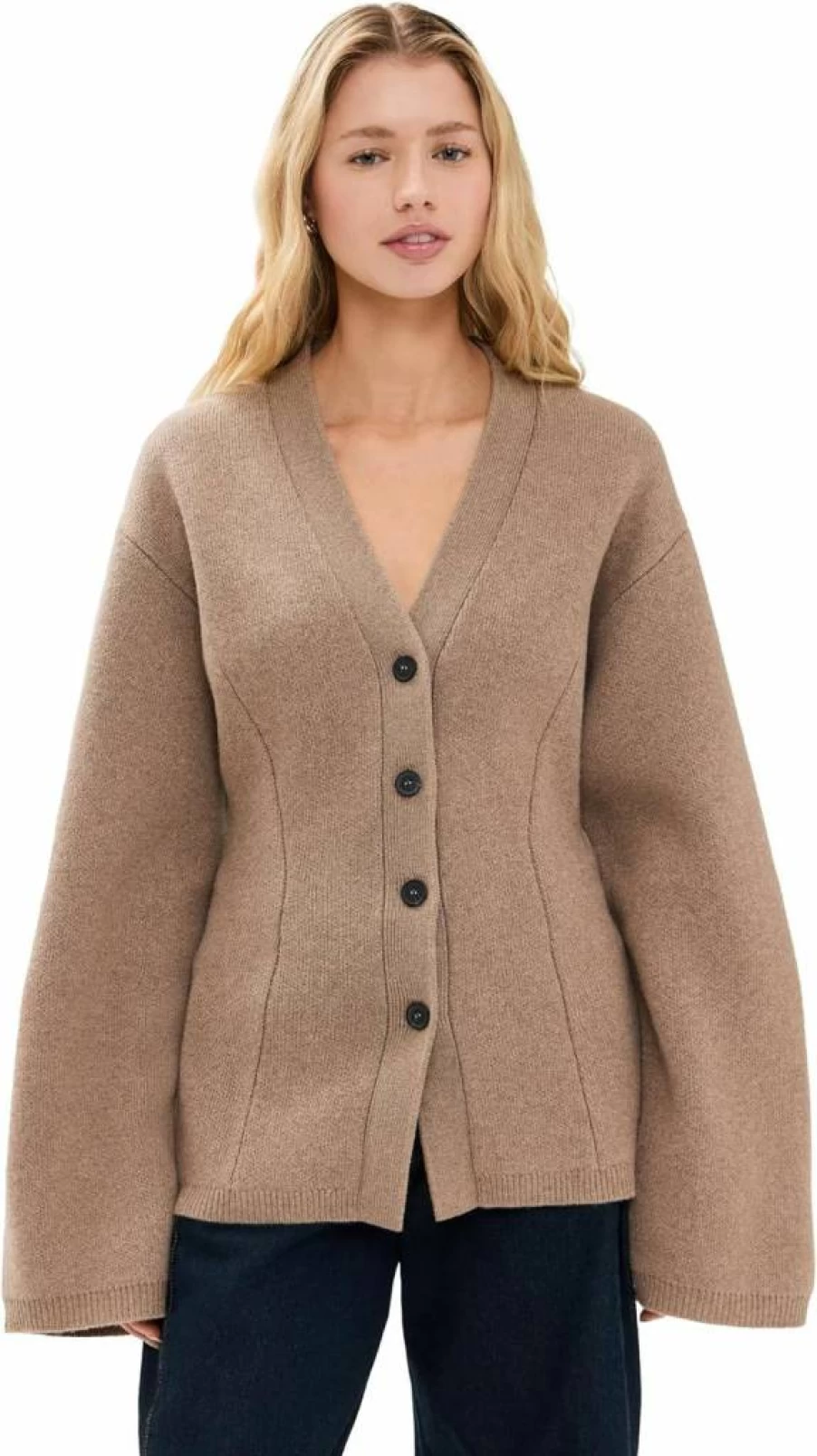Apiece Apart Women's Paris V-Neck Button Front Cardigan Sweater
