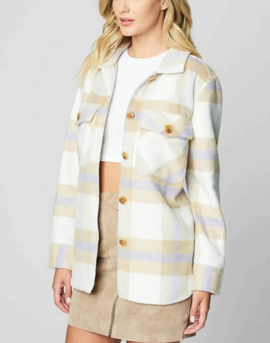 BLANKNYC Women's Plaid Shirt Jacket - Stylish Shacket & Trendy Coat for Women