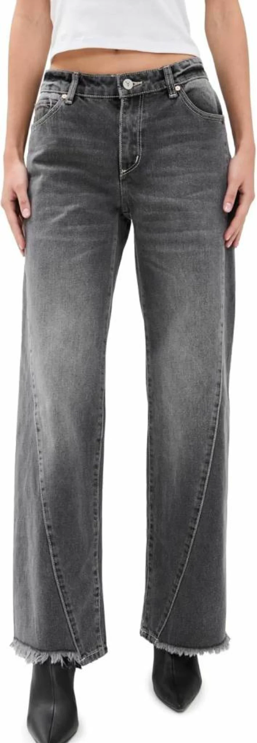 ABRAND Women's Baggy High-Waisted Sabina Jeans - Comfortable Loose Fit Denim Pants for Casual Style
