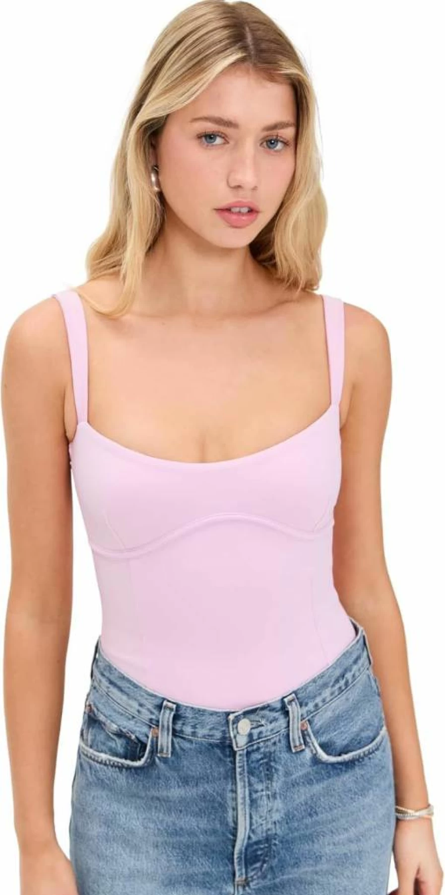 Good American Flora002 Scuba Sweetheart Neck Tank Bodysuit for Women