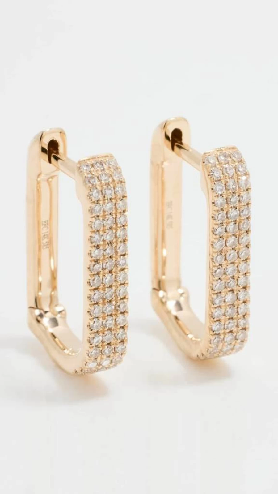 EF Collection 14K Gold Diamond Jumbo Lola Huggie Hoop Earrings for Women