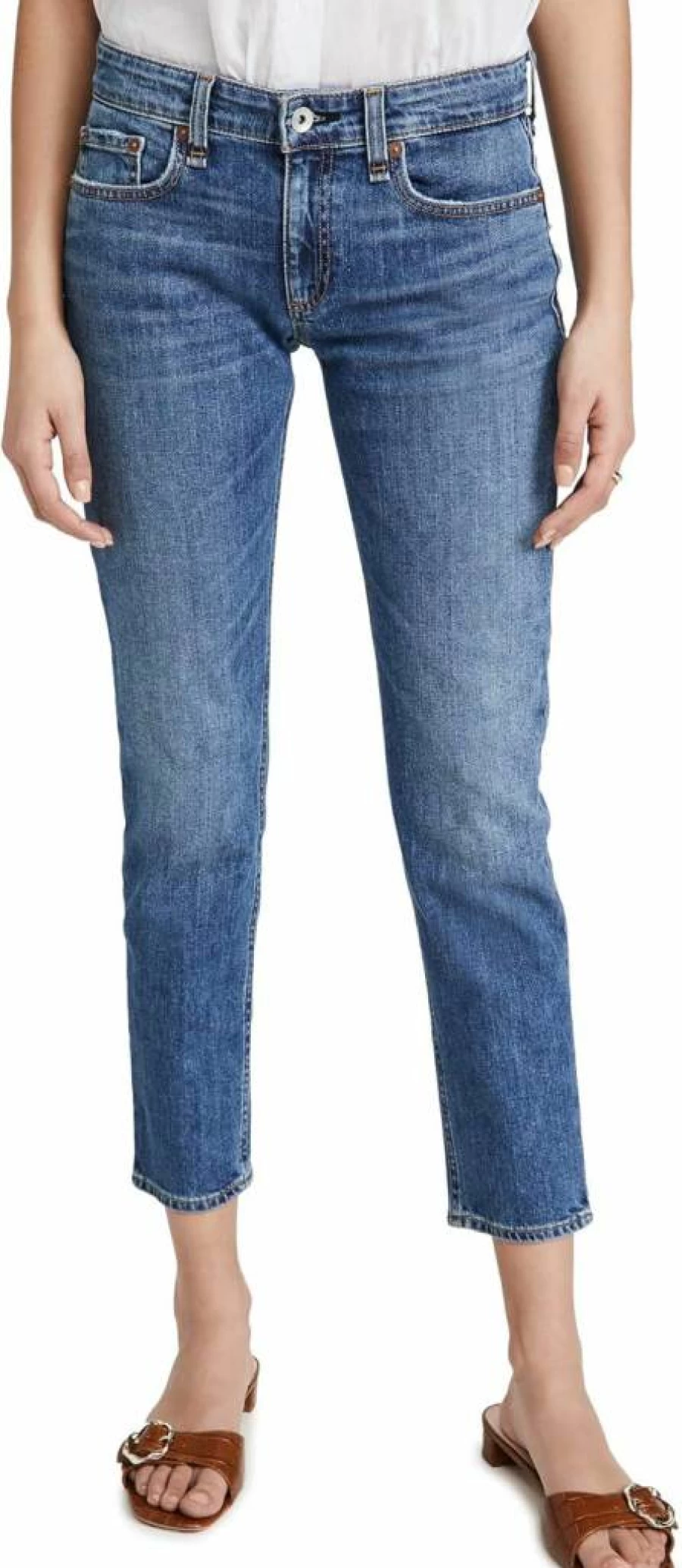 Rag & Bone Women's Dre Low Rise Boyfriend Jeans - Slim Fit Distressed Denim