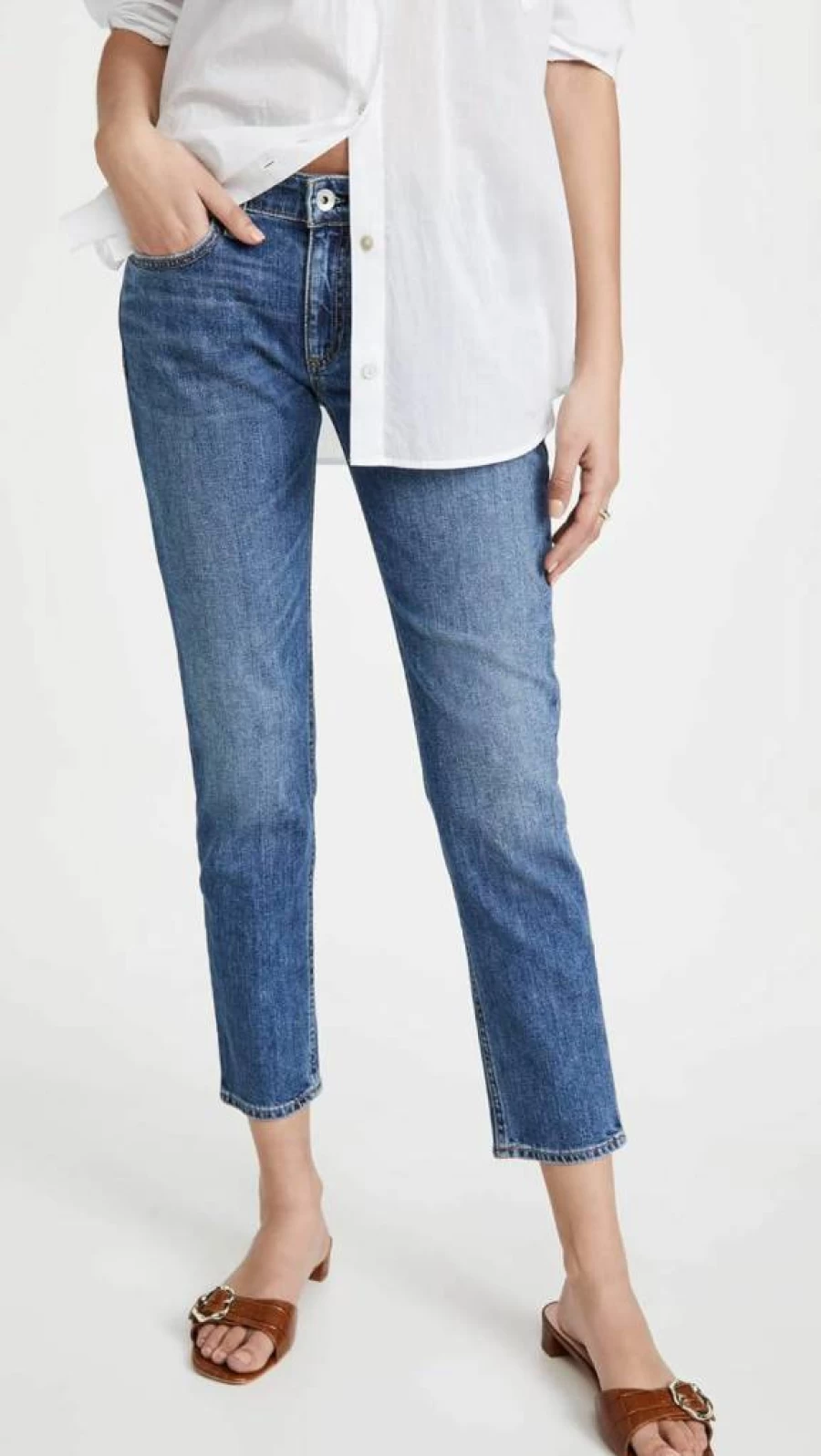 Rag & Bone Women's Dre Low Rise Boyfriend Jeans - Slim Fit Distressed Denim