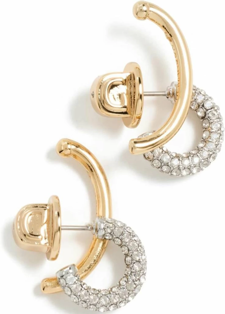DEMARSON Women's Marisa Mini Pave Stud Earrings in Sterling Silver with Cubic Zirconia