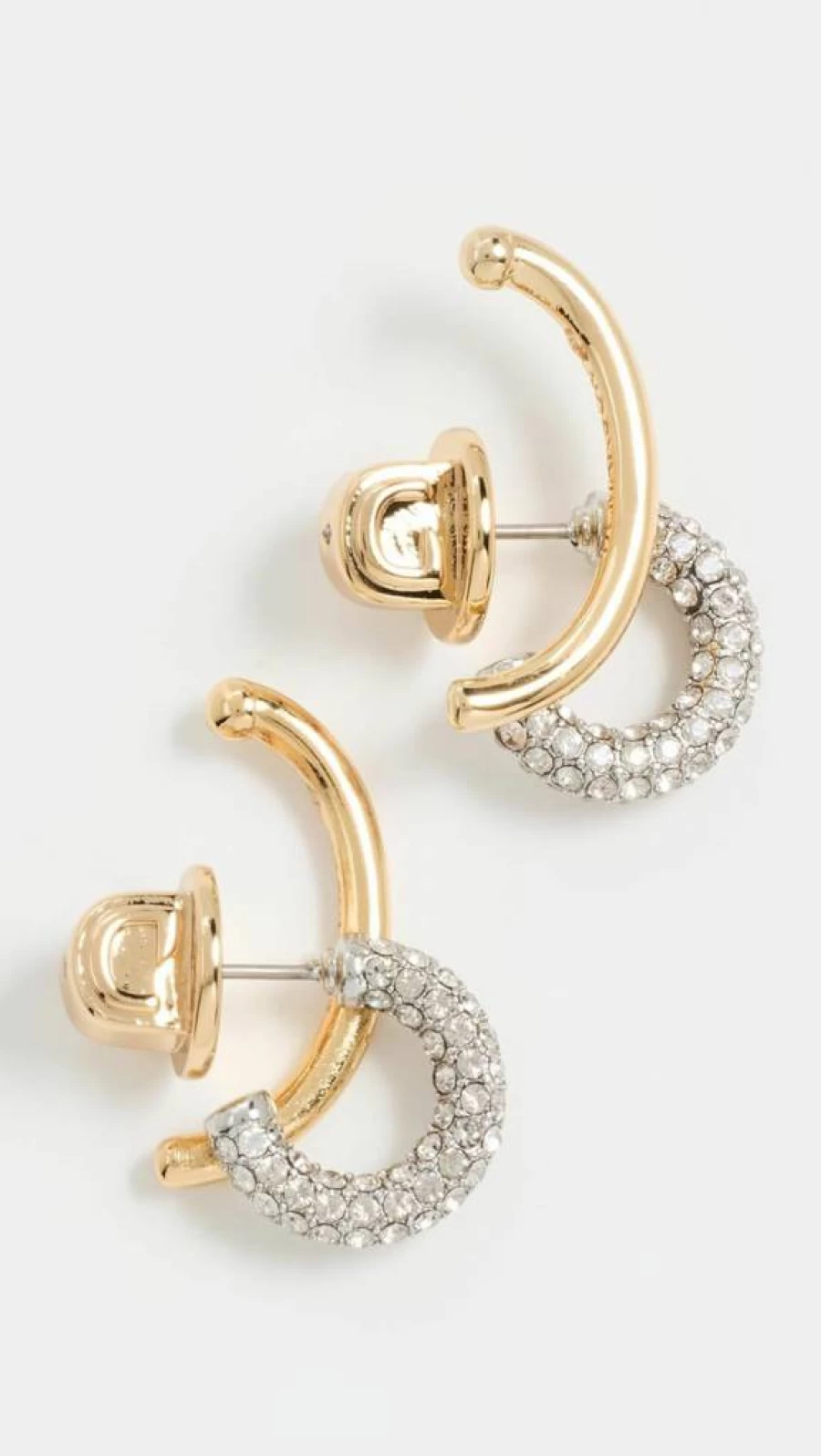 DEMARSON Women's Marisa Mini Pave Stud Earrings in Sterling Silver with Cubic Zirconia
