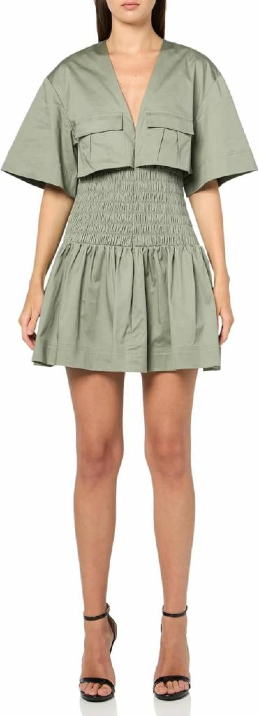 AMUR Genny Smocked Mini Dress for Women - Flowy Summer Dress with Feminine Details