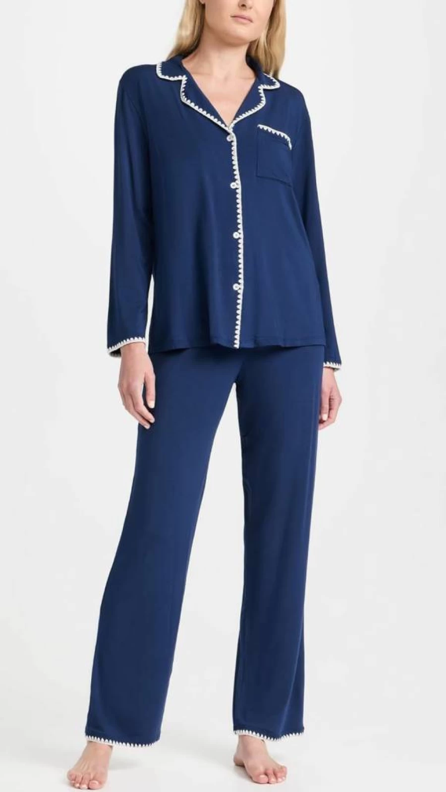 Eberjey Women's Frida Whip Stitch Pajama Set - Comfortable Sleepwear PJs for Women
